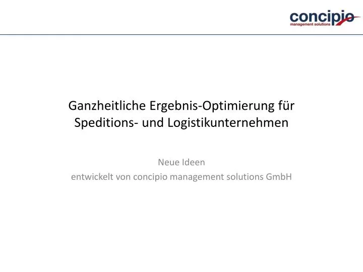 ganzheitliche ergebnis optimierung f r speditions und logistikunternehmen