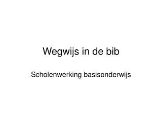 wegwijs in de bib