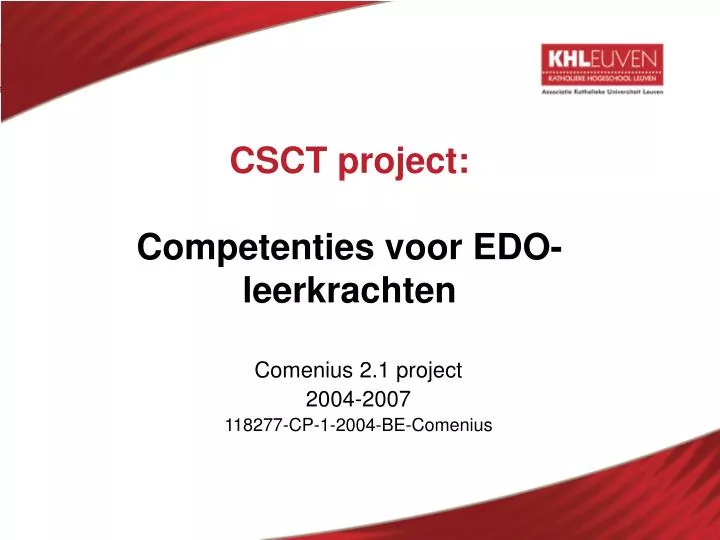 csct project competenties voor edo leerkrachten