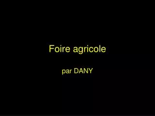 foire agricole
