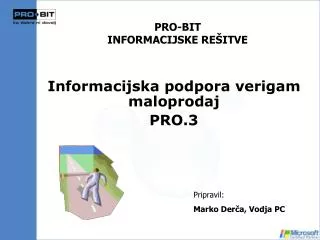 pro bit informacijske re itve