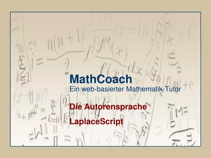 mathcoach ein web basierter mathematik tutor