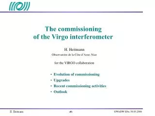 The commissioning of the Virgo interferometer