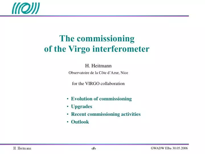 the commissioning of the virgo interferometer
