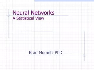 Neural Networks A Statistical View