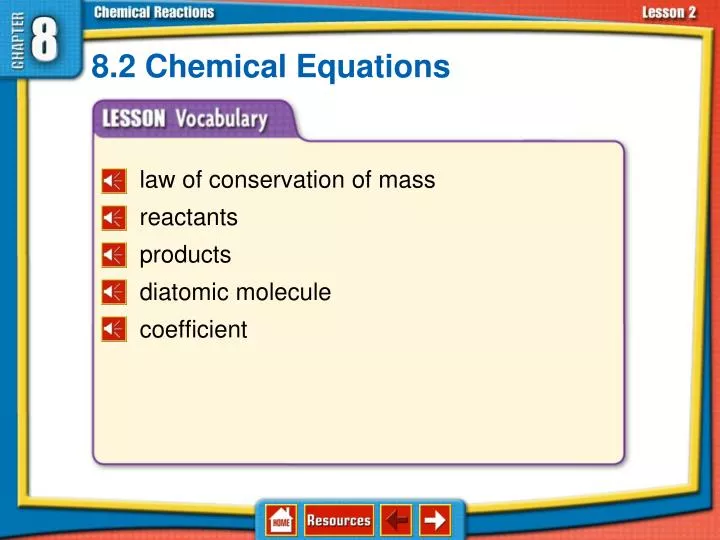 8 2 chemical equations