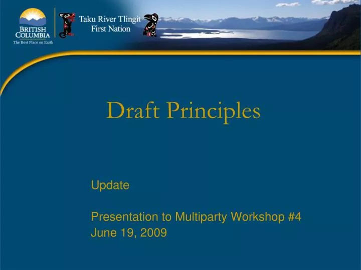 update presentation to multiparty workshop 4 june 19 2009
