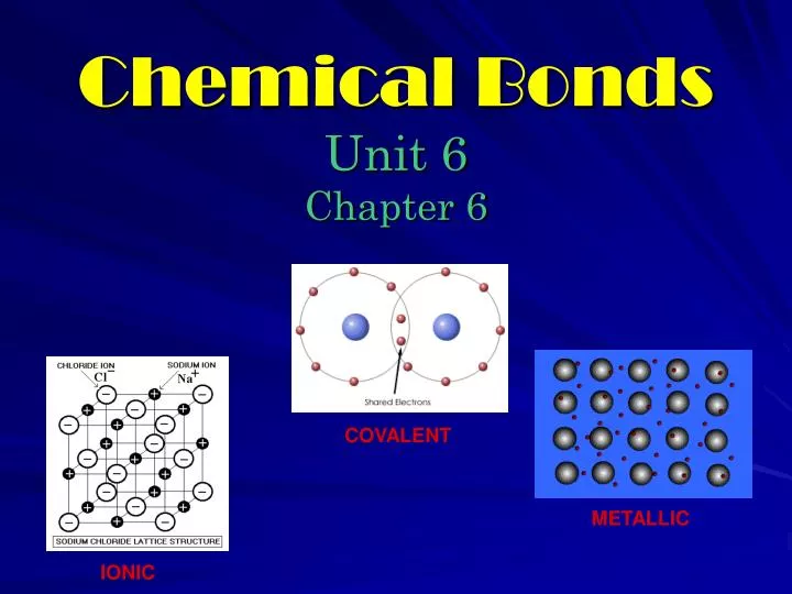 chemical bonds unit 6 chapter 6