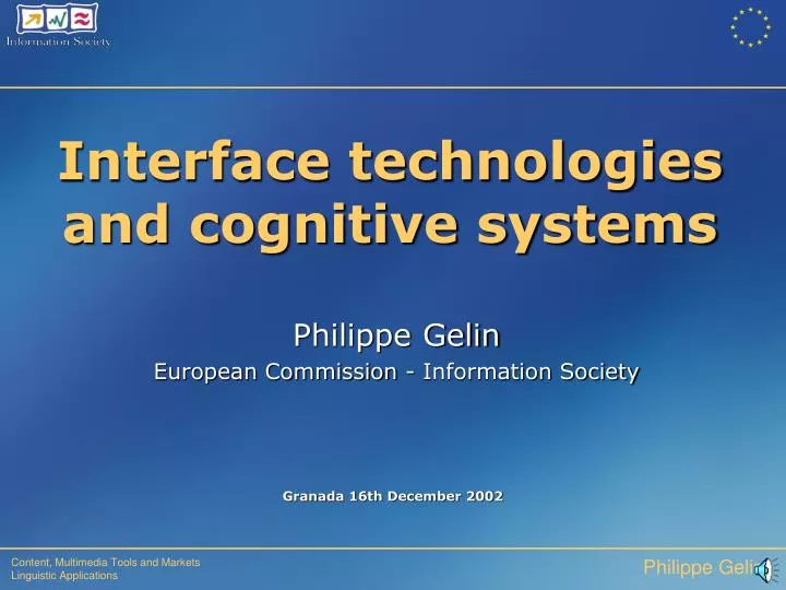 interface technologies and cognitive systems