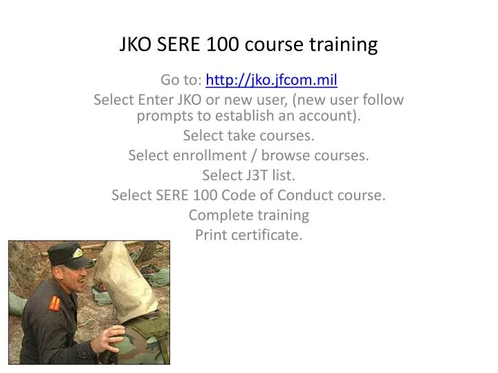 jko sere 100 course training