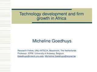 Technology development and firm growth in Africa