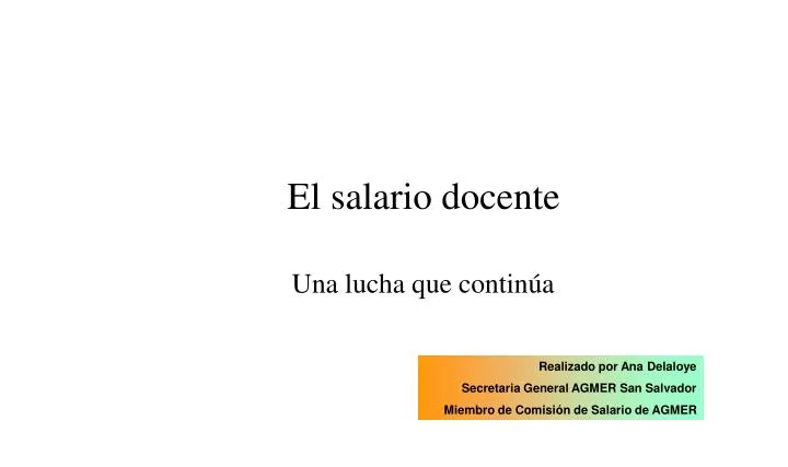 el salario docente