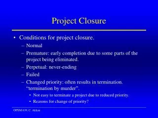 Project Closure