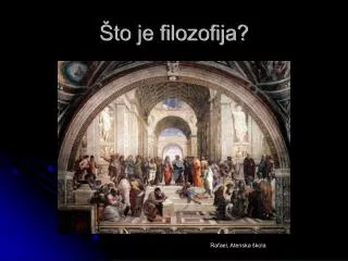 to je filozofija