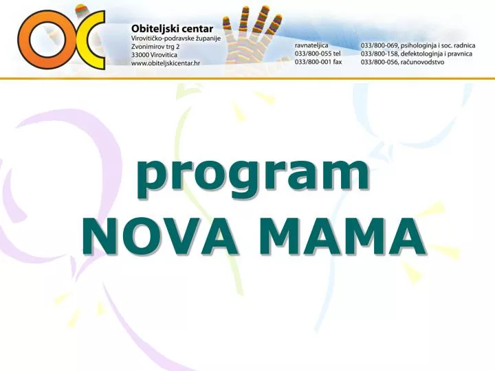 program nova mama