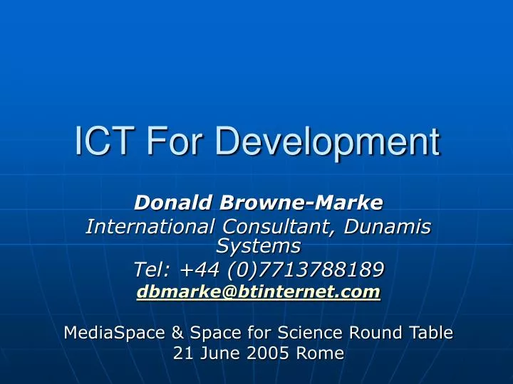 ict for development