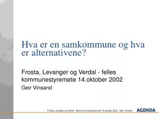 hva er en samkommune og hva er alternativene
