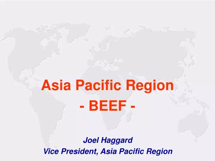 asia pacific region beef