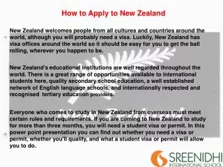 How to Apply to New Zealand