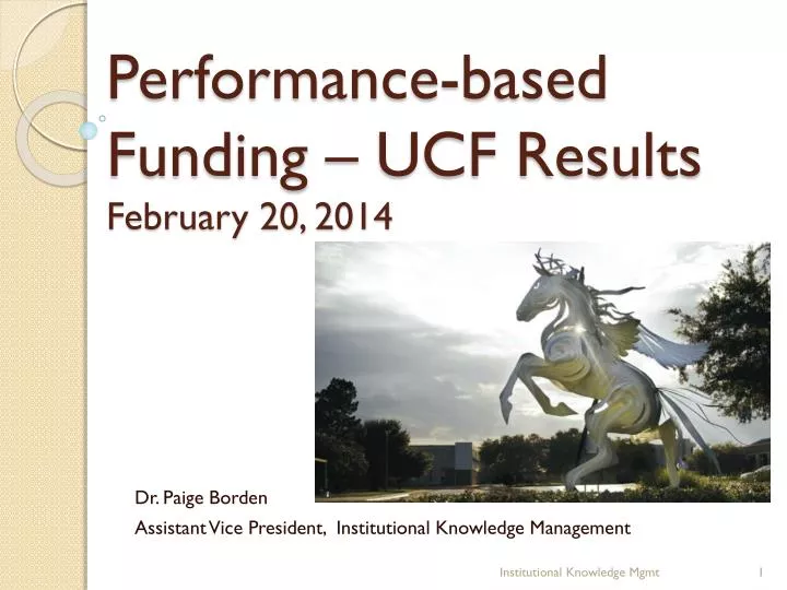 performance based funding ucf results february 20 2014