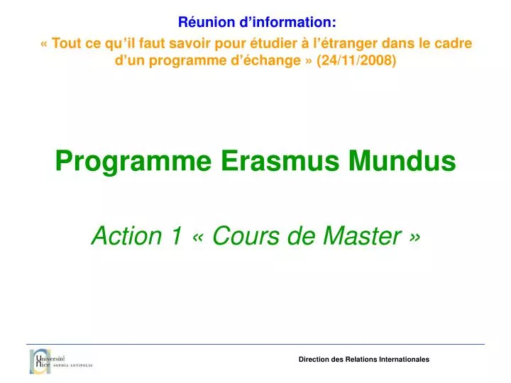 programme erasmus mundus