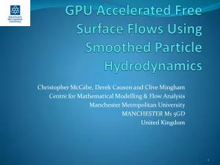 GPU Accelerated Free Surface Flows Using Smoothed Particle Hydrodynamics