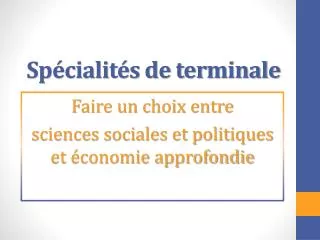sp cialit s de terminale