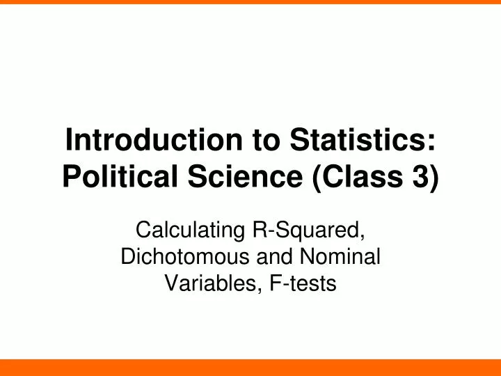 introduction to statistics political science class 3
