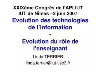xxix me congr s de l apliut iut de n mes 2 juin 2007