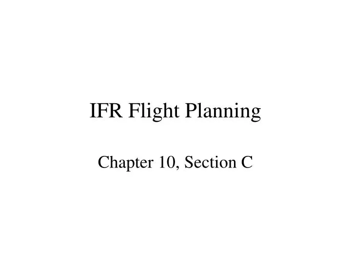 ifr flight planning