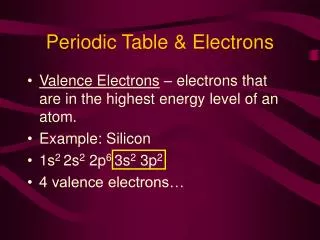 Periodic Table &amp; Electrons