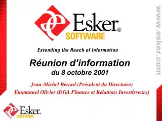 r union d information du 8 octobre 2001