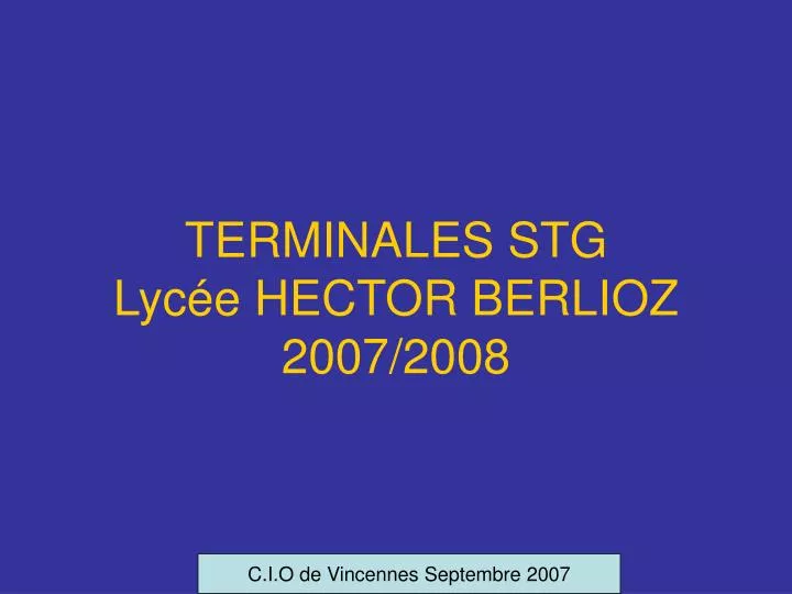 terminales stg lyc e hector berlioz 2007 2008