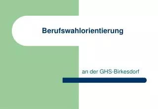 berufswahlorientierung