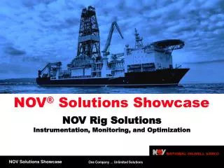 NOV Rig Solutions Instrumentation, Monitoring, and Optimization