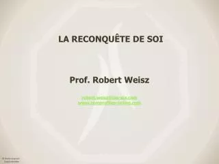 la reconqu te de soi prof robert weisz robert weisz@iae aix com www comprofiles online com
