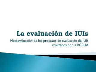 la evaluaci n de iuis