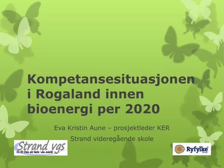 kompetansesituasjonen i rogaland innen bioenergi per 2020