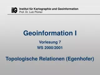 Geoinformation I