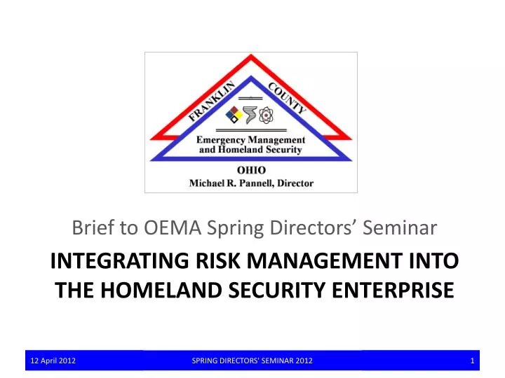 integrating risk management into the homeland security enterprise