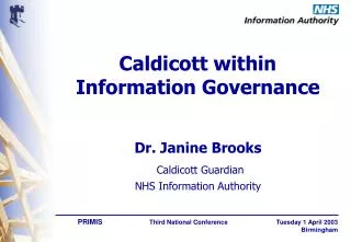 Caldicott within Information Governance