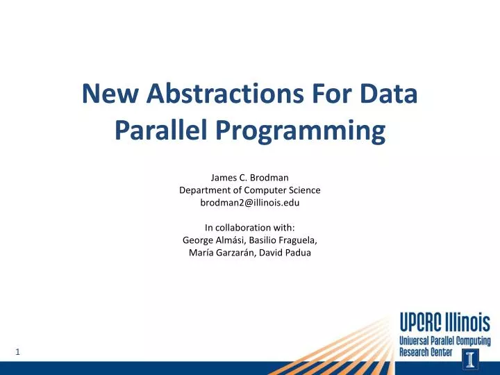 new abstractions for data parallel programming