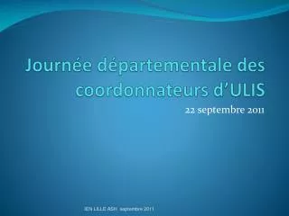 journ e d partementale des coordonnateurs d ulis