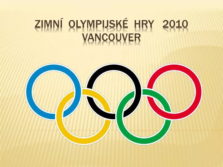 zimn olympijsk hry 2010 vancouver