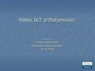 felles ikt driftstjenester