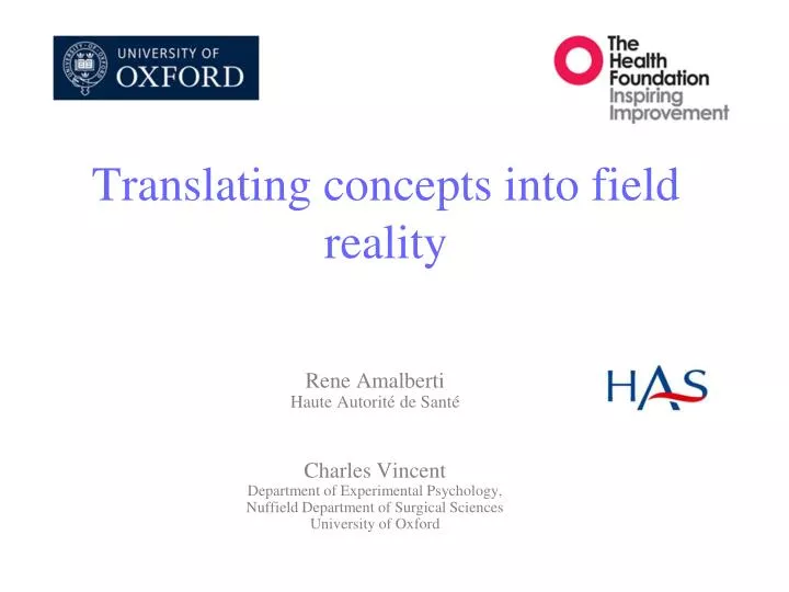 translating concepts into field reality