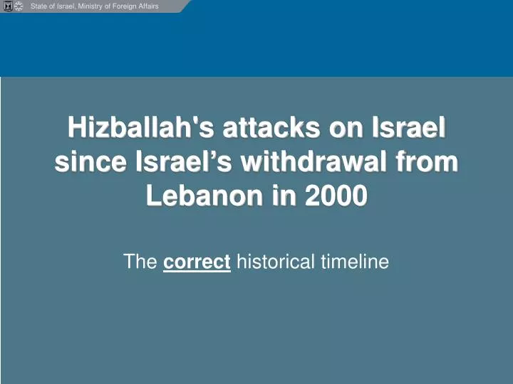 hizballah s attacks on israel since israel s withdrawal from lebanon in 2000