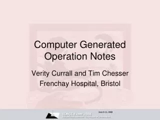 Computer Generated Operation Notes