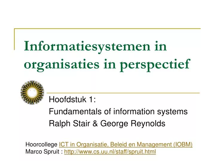 informatiesystemen in organisaties in perspectief