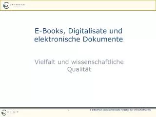 e books digitalisate und elektronische dokumente